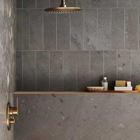 Piccoli Petite Antracite Gray 36x36 Terrazzo Look Matte Porcelain Tile
