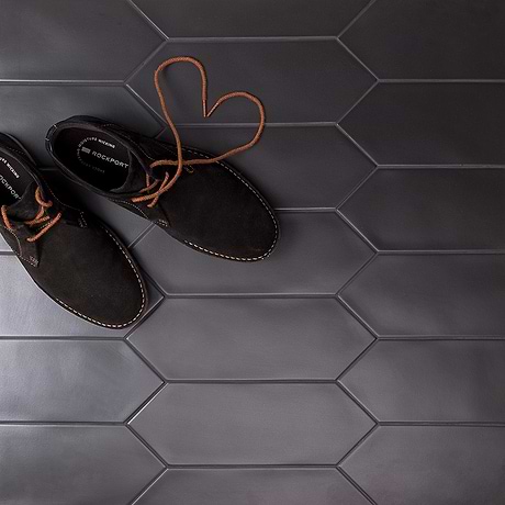 Aliante Black 4X12 Picket Matte Porcelain Tile