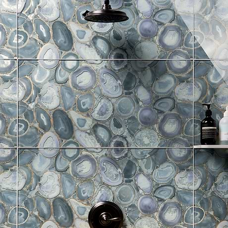 Agate Glass Silver Gray 18x36 Polished Glass Tile