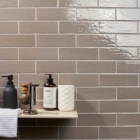 Kiln Dark Gray 3x9 Polished Porcelain Subway Tile