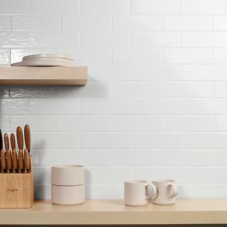 Kiln White 3x9 Polished Porcelain Subway Tile