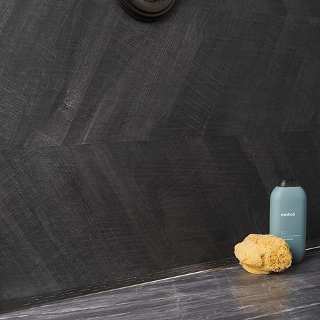 Kenridge Chevron Black 24x48 Wood Look Matte Porcelain Tile