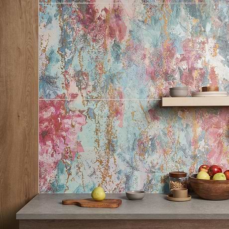 Art Gallery Magnolia Multicolor 24x48 Artisan Decor Matte Porcelain Tile by Paula Purroy
