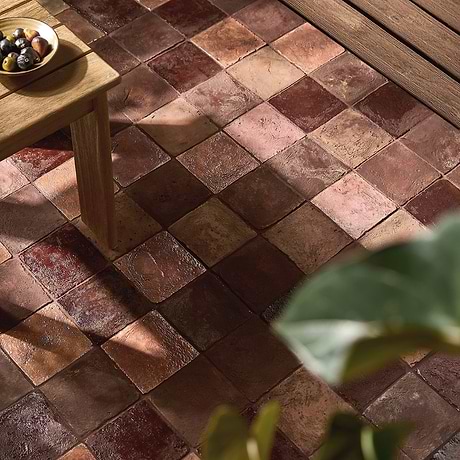 Opera Terracotta Canyon 6x6 Square Matte and Iridescent Terracotta Tile by Paula Purroy
