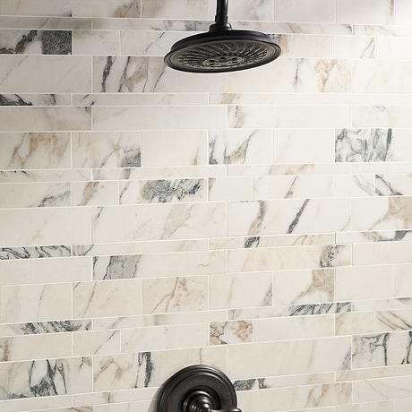 Dreamstone Calacatta Rustico Beige Railroad Matte Porcelain Mosaic