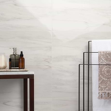 dreamstone Dolomite Snow White 12x24 Polished Porcelain Tile