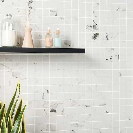 DreamStone Statuario Venato White 2x2 Matte Porcelain Mosaic