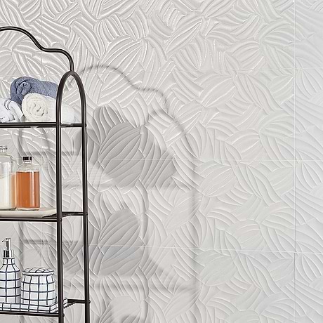 Wonderland Garden White 12x36 3D Polished Ceramic Tile