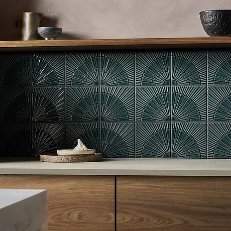 Radius Harbor Blue 6x6 3D Crackled Glossy Ceramic Tile by Stacy Garcia