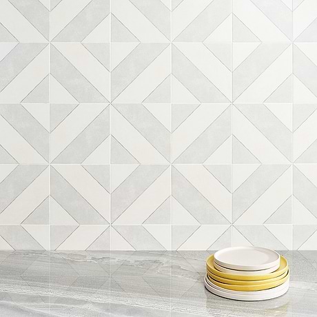 Auteur Kaleidoscope Ash Gray 9x9 Matte Porcelain Tile