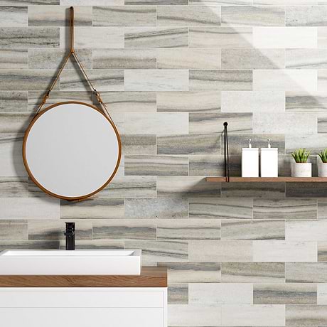 Skyline Gray 4x12 Polished Marble Tile