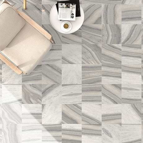 Skyline Gray 12x12 Polished Marble Tile