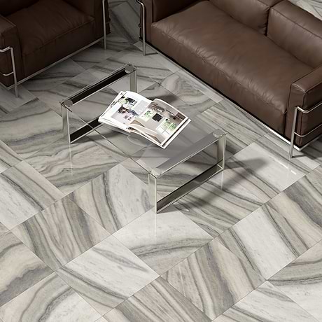 Skyline Gray 18x18 Polished Marble Tile