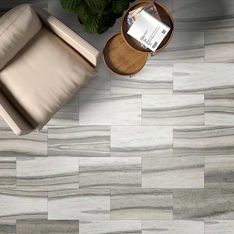 Skyline Gray 12x24 Honed Marble Tile