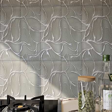 Sonya Waves Bronze 6x16 Frosted Glass Tile