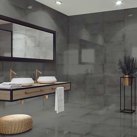 Flatiron Graphite Gray 12x24 Semi-Polished Porcelain Tile By Angela Harris