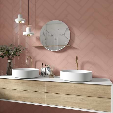 Park Hill Pink 4X12 Polished Porcelain Subway Tile