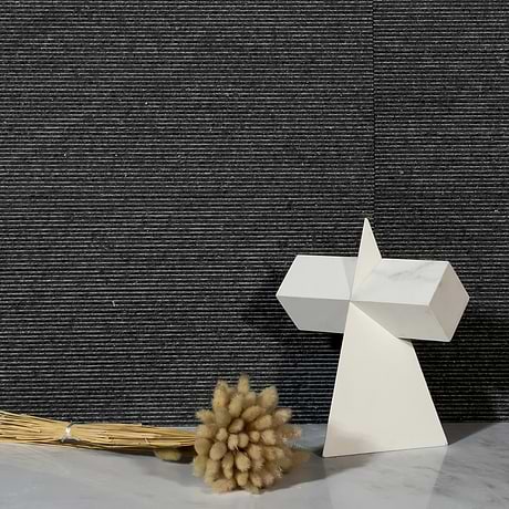 Rakestone Carved Comb Noir Black 12x24 Textured Honed Basalt Stone Tile