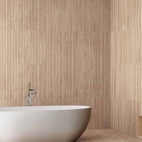 Kenridge Ribbon Maple Brown 24x48 Wood Look Matte Porcelain Fluted Tile