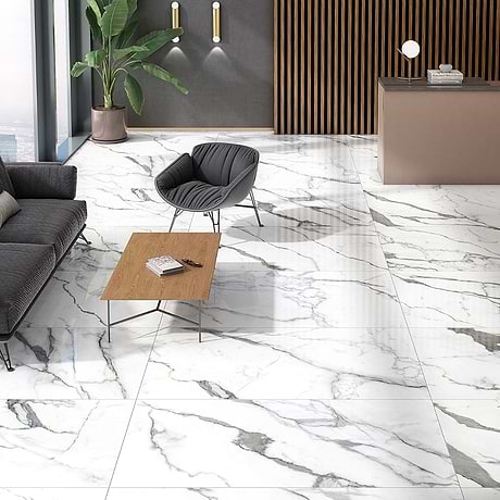 DreamStone Statuario Valley White 12x24 Polished Porcelain Tile