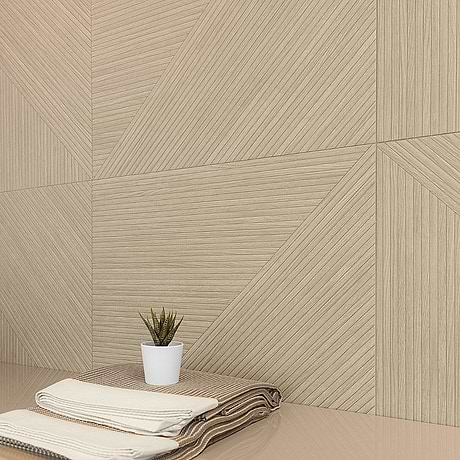 Enso Oak Beige 24x48 Ribbed Matte Fluted Porcelain Tile
