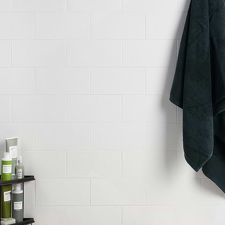 Bellami Bianco White 5x10 Polished Ceramic Subway Tile