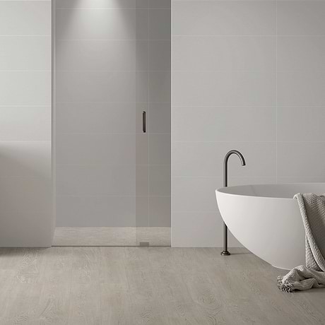 Reverb Basalt Bianco White 12x36 Matte Ceramic Tile