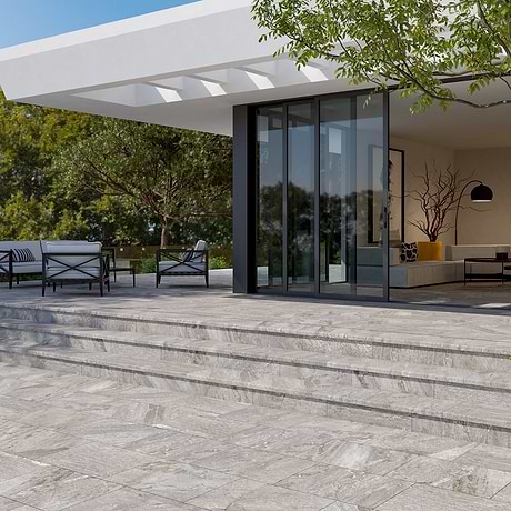 Shala Storm Gray 12x48 Matte Stair Tread Tile