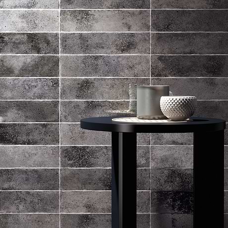 Kalay Antracite Gray 3x12 Glossy Ceramic Subway Tile