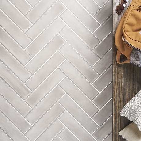 Artblock Grigio Gray 4x16 Matte Porcelain Tile by Stacy Garcia