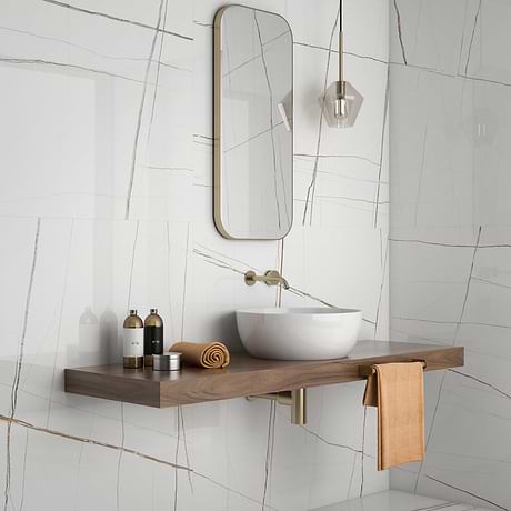 Minera Sahara Blanco White 48x48 Polished Porcelain Tile