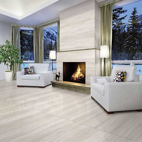 Nashville Beige 24x48 Travertine Look Polished Porcelain Tile