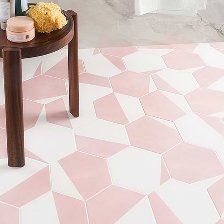 HexArt Pop Rose Pink 8" Hexagon Matte Porcelain Tile