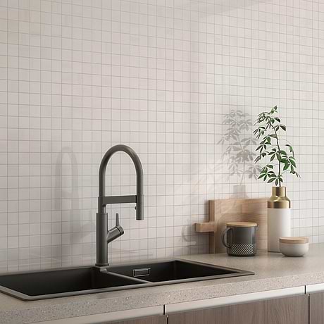 Minera Dolomite Warm White 3" Polished Porcelain Mosaic Tile