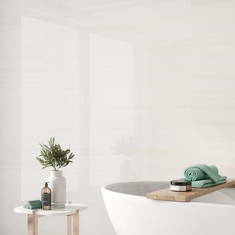 Minera Dolomite Warm White 24x48 Polished Porcelain Tile
