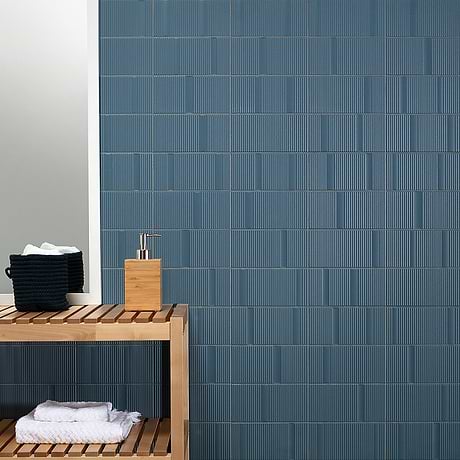 Division Blue 8x16 Fluted Matte Ceramic Tile