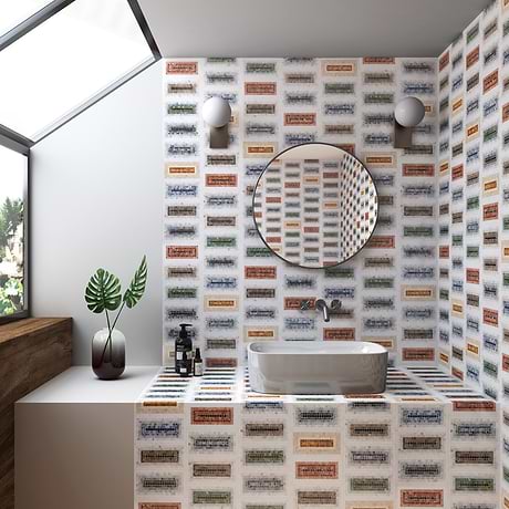 Ako Multicolor Mix 4x9 Rectangle Micro Mosaic Tile