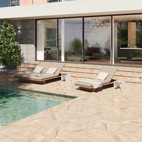 Shala Sand Beige 12x48 Matte Stair Tread Tile
