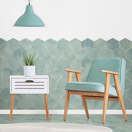 Sasha Hex Green 6" Hexagon Matte Porcelain Tile