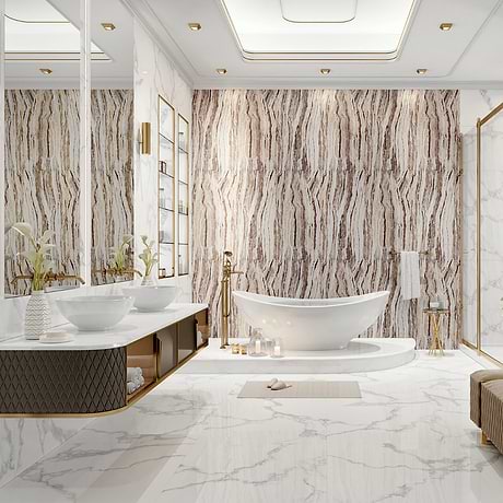 Lux Travertino Sand Gold 24x48 Artisan Decor Porcelain Tile