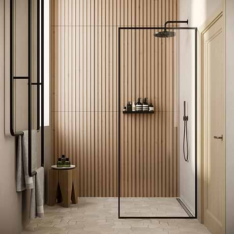 Nobu Ribbon Miel Brown 24x48 Wood Look Matte Fluted Porcelain Tile