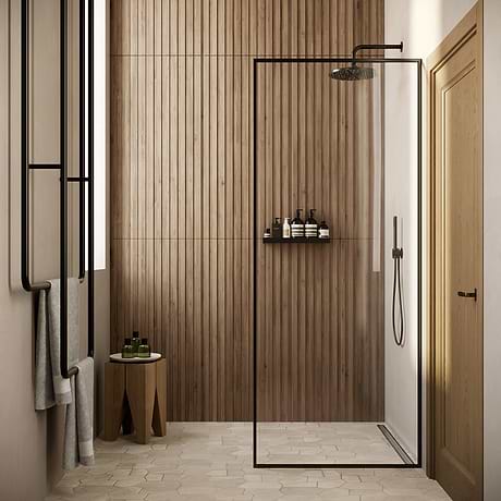 Nobu Ribbon Tan Brown 24x48 Wood Look Matte Fluted Porcelain Tile