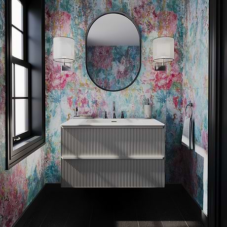 Astor Pearl 36" Single Vanity with Integrated White Solid SurfaceTop