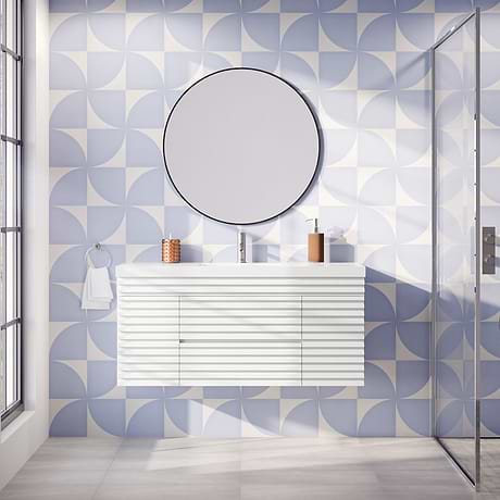 Gibson White 48" Single Vanity with Integrated White Acrylic Top