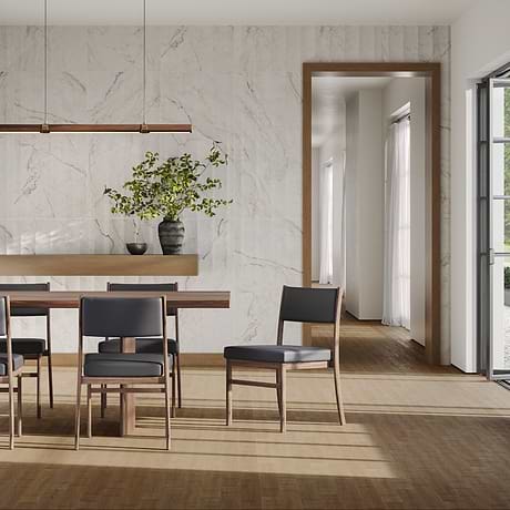 Lumar Waves Apuano Oro White 24x48 3D Marble Look Matte Porcelain Tile