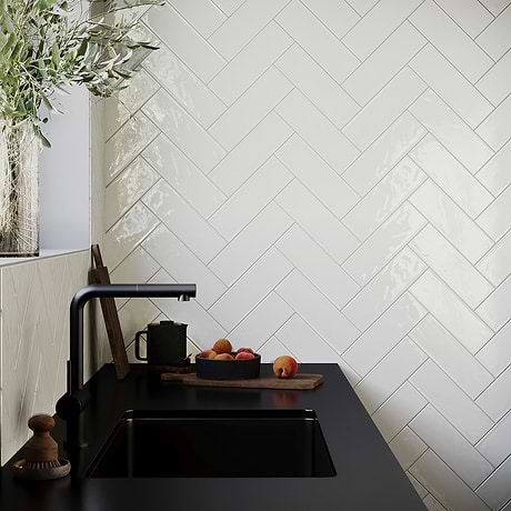 Santa Monica White 4x12 Polished Ceramic Subway Tile