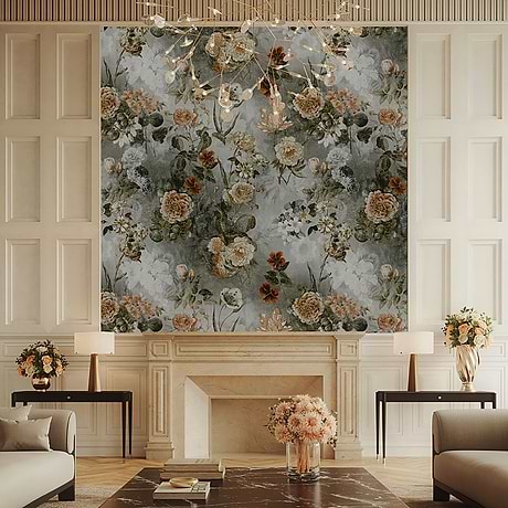 Art Gallery Dalia Vintage Multicolor 24x48 Artisan Decor Matte Porcelain Tile by Paula Purroy