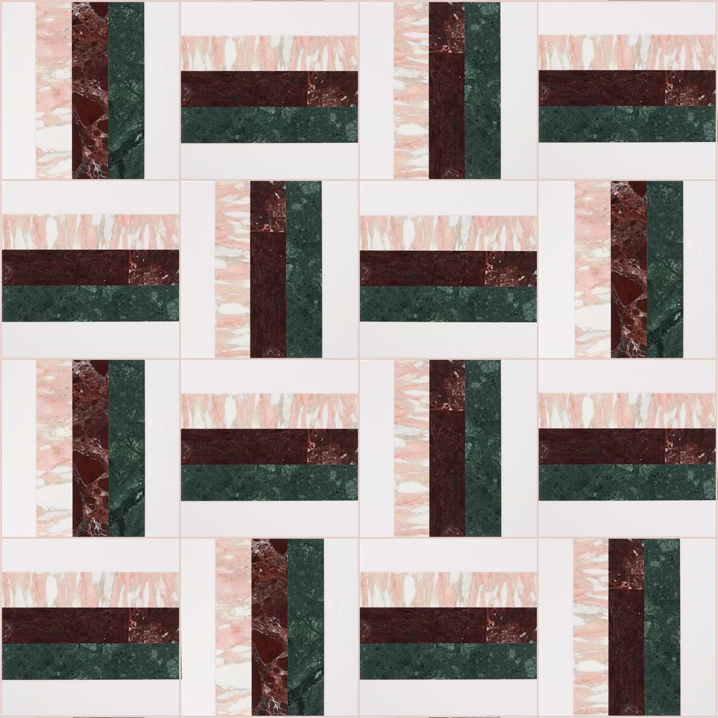 ARC PASSION Multicolor 12X12 Polished Marble Mosaic By Elizabeth Sutton: Pattern 12