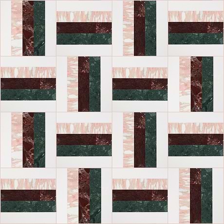 Arc Passion Multicolor 12X12 Polished Marble Mosaic By Elizabeth Sutton: Pattern 12