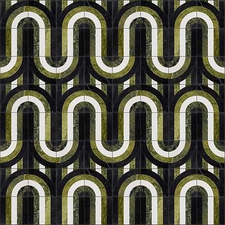 ARC Soul Multicolor 12X12 Polished Marble Mosaic: Pattern 9